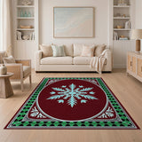 Ornate Blue Snowflake Medallion Area Rug