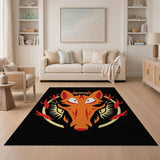 Fiery Fox Mask Area Rug