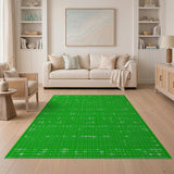 Vibrant Green Daisy Polka Dot Area Rug
