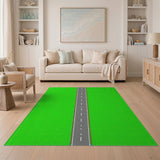 Green Fields Roadway Area Rug