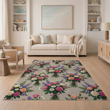 Pastel Rose Bouquet Floral Area Rug