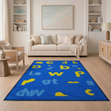 Retro Pixel Alphabet Kids Area Rug