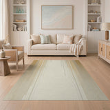 Modern Beige Vertical Lines Abstract Rug
