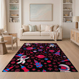 Playful Space Astronauts Rockets Kids Rug