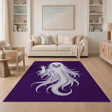 Spooky Waving Ghost Purple Area Rug