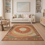 Terracotta Sunburst Southwestern Area Rug