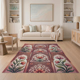 Pink Lotus Arch Persian Area Rug