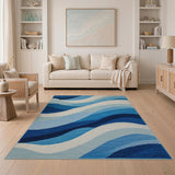 Serene Blue Wave Area Rug