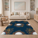 Navy Golf Ball Laurel Wreath Area Rug