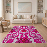 Pink Floral Vintage Pink Mandala Floral Area Rug