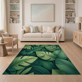 Green Leaf Lush Monstera Leaf Green Area Rug