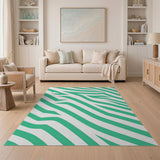 Emerald Green Zebra Stripe Area Rug