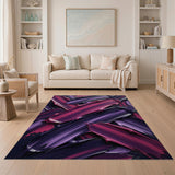 Abstract Area Purple Brushstroke Abstract Area Rug
