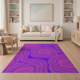 Modern Purple Swirl Contour Area Rug