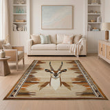 Gazelle Head Southwestern Area Rug