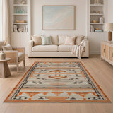 Orange Southwestern Geometric Southwestern Area Rug