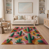 Vibrant Cactus Garden Multi-Color Area Rug