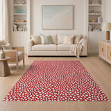 Bold Red Bubble Geometric Area Rug