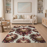 Vintage Pink Heart Meadow Horses Rug