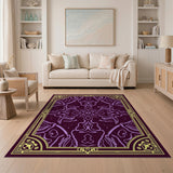 Ornate Purple Persian Border Rug