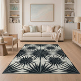Black Starburst Agave Geometric Area Rug