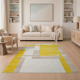 Yellow Block Geometric Area Rug
