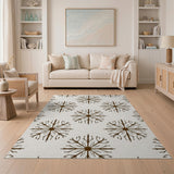 Brown Snowflake Pattern Area Rug