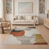 Abstract Area Abstract Wave Multi-Color Area Rug