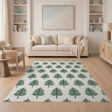 Emerald Green Pine Tree Pattern Area Rug