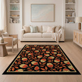 Vintage Orange Seed Pod Leaf Area Rug