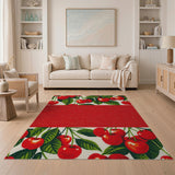Fruit Pattern Red Cherry Fruit Pattern Area Rug