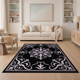 Traditional Persian Ornate Pink Floral Medallion Area Rug