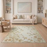 Elegant Beige Floral Vintage Area Rug
