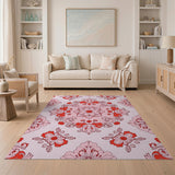 Ornate Pink Ornate Pink Floral Medallion Area Rug