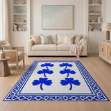 Blue Shamrock Framed Area Rug