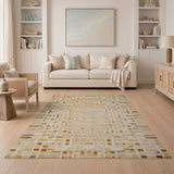 Geometric Modern Modern Beige Geometric Abstract Area Rug