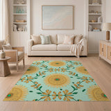 Vintage Sunflower Vine Area Rug