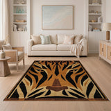 Abstract Tiger Face Geometric Area Rug
