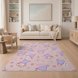 Cute Bubu Gnomes Pink Cartoon Area Rug
