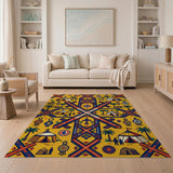 Multi-Color Tribal Tent Palm Geometric Rug