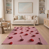 Vibrant Cherry Fruit Pattern Area Rug