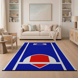 Geometric Modern Multi-color and Patterns Baseball Diamond Field Area Rug