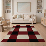 Red Black Buffalo Check Plaid Area Rug