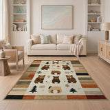 Charming Woodland Bears Cross-Stitch Rug