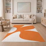 Orange Abstract Petal Area Rug