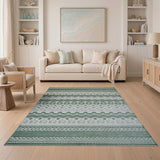 Green Coastal Scallop Wave Area Rug