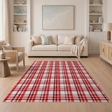 Plaid Bold Red Black Plaid Area Rug