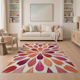 Radiant Petal Burst Area Rug
