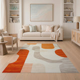 Geometric Modern Orange Bold Orange Abstract Geometric Area Rug