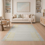 Beige and Neutral Beige Neutral Vertical Stripe Area Rug